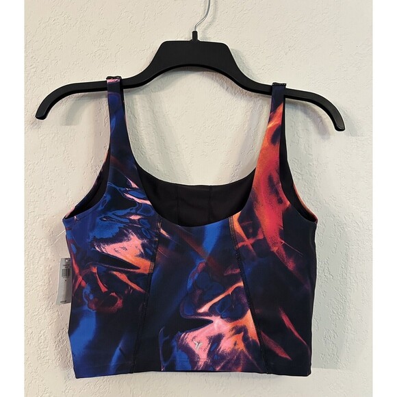 OLD NAVY‎ Pink Swirl Longline Powersoft Sports Bra SIZE MEDIUM NWT - Picture 2 of 5